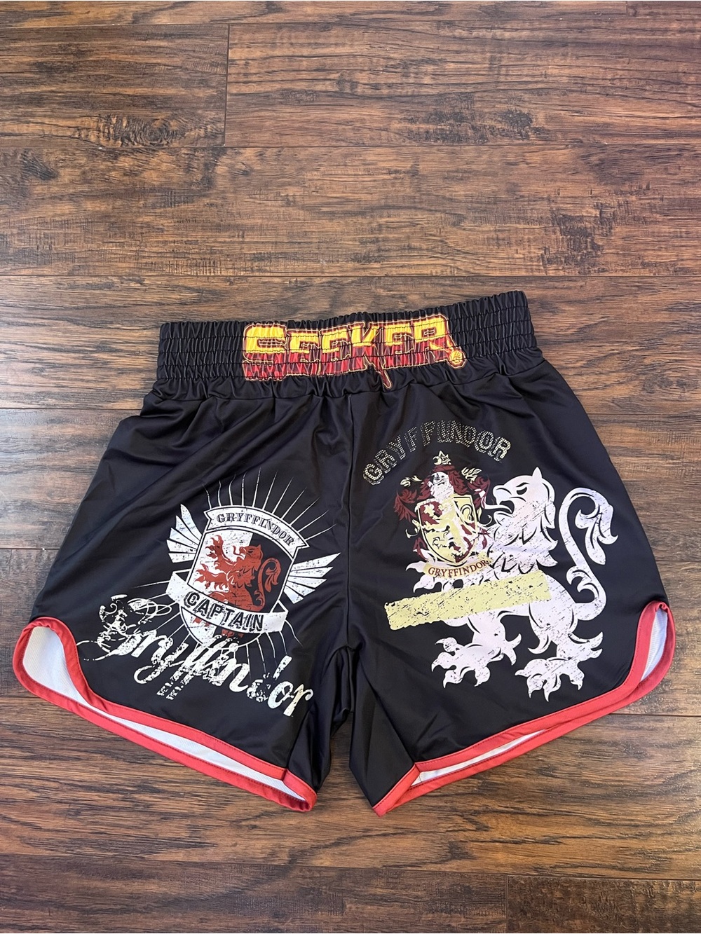 Gryffindor Black Athletic Shorts with Red Trim